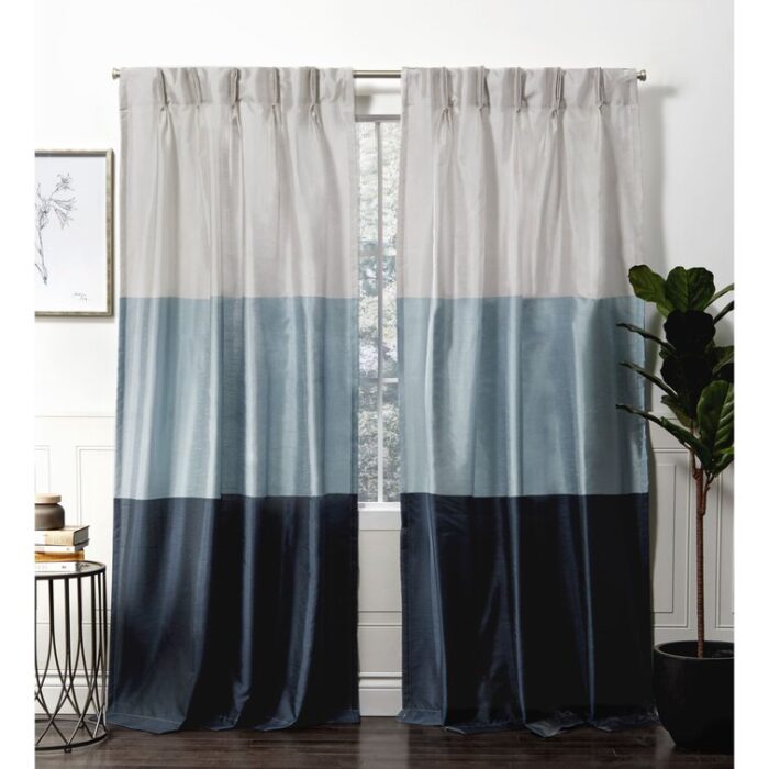 Flen Faux Silk Room Darkening Curtain Pair (Set of 2) - Chic Decora