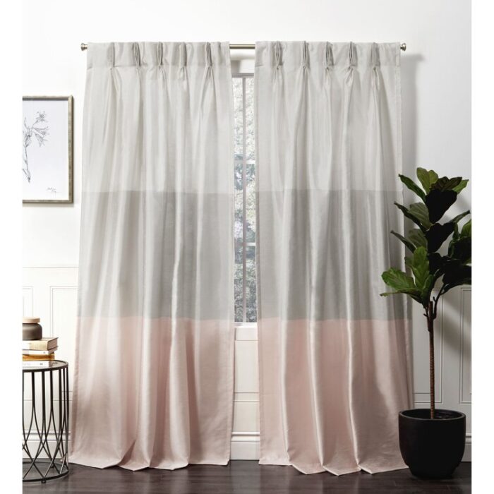 Flen Faux Silk Room Darkening Curtain Pair (Set of 2) - Chic Decora