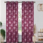 Floral Metallic Blackout Grommet Curtain Panels (Set of 2) - Chic Decora