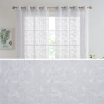 Floral Semi-Sheer Grommet Window Curtain Panels Set (Set of 2) - Chic Decora