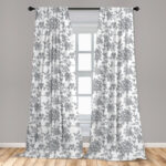 Floral Semi-Sheer Rod Pocket Curtain Panels (Set of 2) - Chic Decora