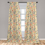 Floral Semi-Sheer Rod Pocket Curtain Panels (Set of 2) - Chic Decora