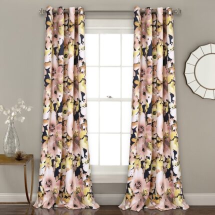 Alis Solid Color 100% Blackout Thermal Grommet Curtain Panels (Set of 2) - Chic Decora