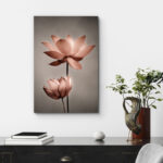 Flower Blossom Lotus Flower Pictures Minimalist Floral Bathroom Decor Large Gallery Wrapped Canvas Print Wall Art - Chic Decora