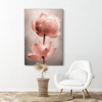 Flower Blossom Vibrant Lotus Flower Bright Floral Bathroom Pictures Large Framed Canvas Painting Print Wall Art - Chic Decora