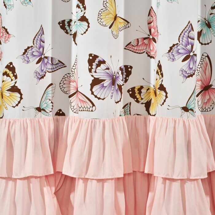 Flutter Butterfly Polyester Semi Sheer Curtain Pair (Set of 2) - Chic Decora