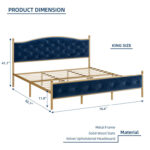 Fonsecca Upholstered Metal Platform Bed - Chic Decora