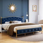 Fonsecca Upholstered Metal Platform Bed - Chic Decora