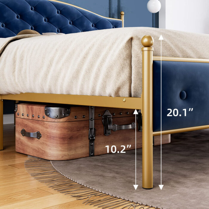 Fonsecca Upholstered Metal Platform Bed - Chic Decora