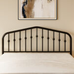 Fordingbridge Black Metal Platform Bed with Vintage-Style Headboard and Footboard - Chic Decora