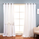 Fortuna Brockham Solid Tulle Overlay Room Darkening Grommet Curtain Panels (Set of 2) - Chic Decora