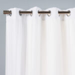 Fortuna Brockham Solid Tulle Overlay Room Darkening Grommet Curtain Panels (Set of 2) - Chic Decora