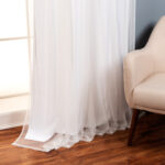 Fortuna Brockham Solid Tulle Overlay Room Darkening Grommet Curtain Panels (Set of 2) - Chic Decora