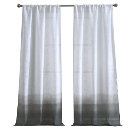 French Connection Dip Dyed Olivia Window Solid Semi-Sheer Rod Pocket Curtain Panels (Set of 2) - Chic Decora