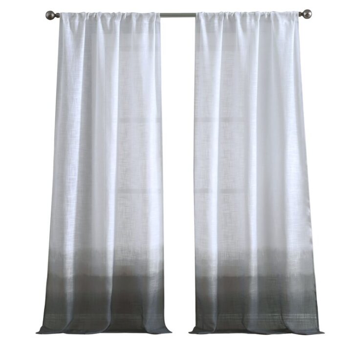 French Connection Dip Dyed Olivia Window Solid Semi-Sheer Rod Pocket Curtain Panels (Set of 2) - Chic Decora