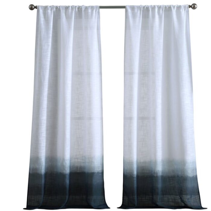 French Connection Dip Dyed Olivia Window Solid Semi-Sheer Rod Pocket Curtain Panels (Set of 2) - Chic Decora