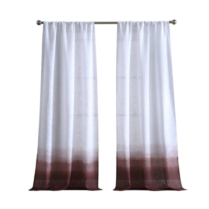 French Connection Dip Dyed Olivia Window Solid Semi-Sheer Rod Pocket Curtain Panels (Set of 2) - Chic Decora