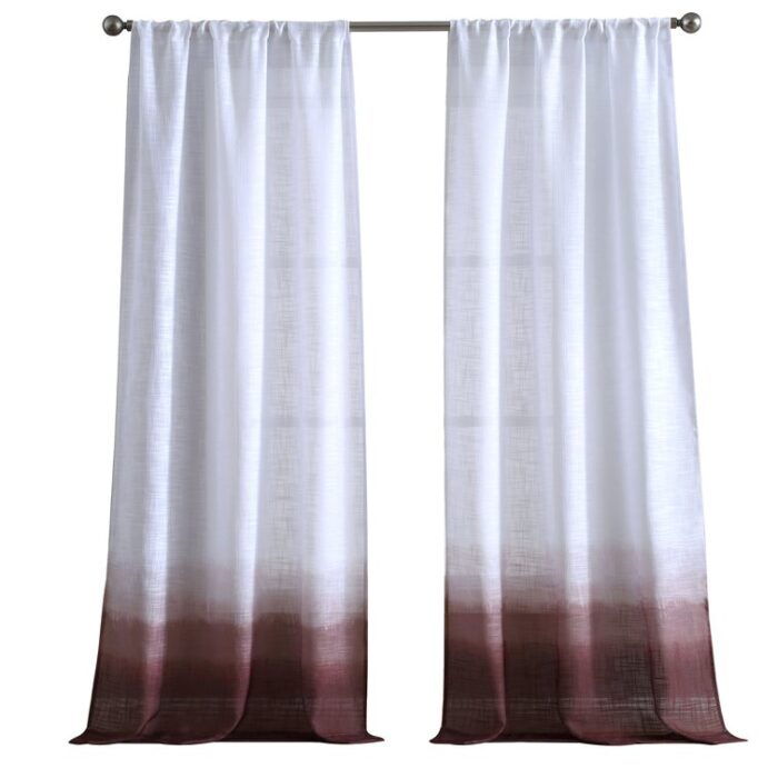 French Connection Dip Dyed Olivia Window Solid Semi-Sheer Rod Pocket Curtain Panels (Set of 2) - Chic Decora