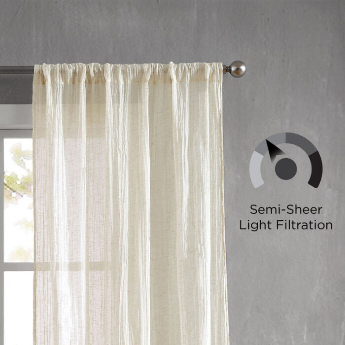 French Connection Kamra Solid Semi-Sheer Curtain Panels (Set of 2) - Chic Decora