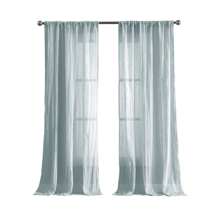 French Connection Kamra Solid Semi-Sheer Curtain Panels (Set of 2) - Chic Decora