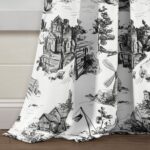 French Country Toile Polyester Room Darkening Curtain Pair (Set of 2) - Chic Decora