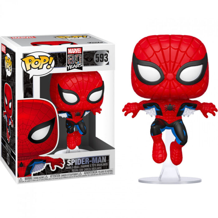 Funko Pop: Bobble Head – Spider-Man – Marvel 80th First Appearance #593 - Chic Decora