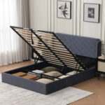 Gaillarde Hydraulic Lift Up Storage Upholstered Platform Bed - Chic Decora