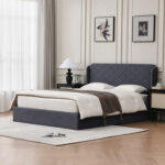 Gaillarde Hydraulic Lift Up Storage Upholstered Platform Bed - Chic Decora