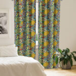 Garden Art Floral Semi-Sheer Rod Pocket Curtain Panels (Set of 2) - Chic Decora