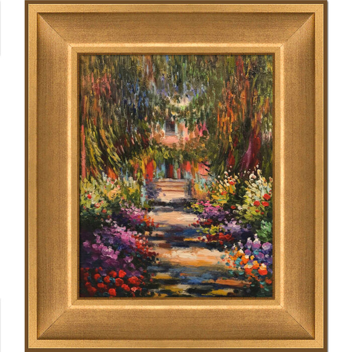 Garden Path at Giverny’ by Claude Monet – Picture Frame Painting on Canvas - Chic Decora