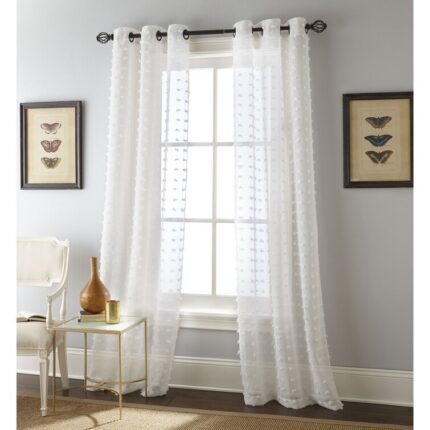 Avon Trellis Sheer Polyester Sheer Curtain Pair (Set of 2) - Chic Decora