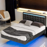 Gavrosh Floating Bed with LED Lights and USB Charging - Chic Decora