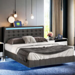 Gavrosh Floating Bed with LED Lights and USB Charging - Chic Decora