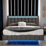 Gavrosh Floating Bed with LED Lights and USB Charging - Chic Decora