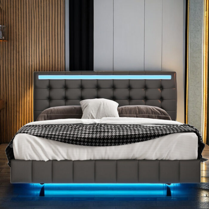 Gavrosh Floating Bed with LED Lights and USB Charging - Chic Decora