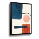 Geo Abstract I by Becky Thorns, Midcentury Modern Boho Pink, Blue, & Orange Minimalist Canvas Wall Art - Chic Decora