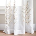 Georgia Floral Sheer Rod Pocket Curtain Panel Pair Ivory (Set of 2) - Chic Decora