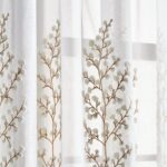 Georgia Floral Sheer Rod Pocket Curtain Panel Pair Ivory (Set of 2) - Chic Decora