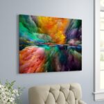 Gerard Colorful and Dark Gradient Clouds – Graphic Art on Canvas - Chic Decora