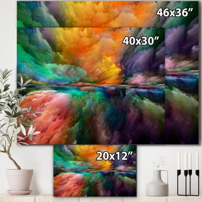 Gerard Colorful and Dark Gradient Clouds – Graphic Art on Canvas - Chic Decora