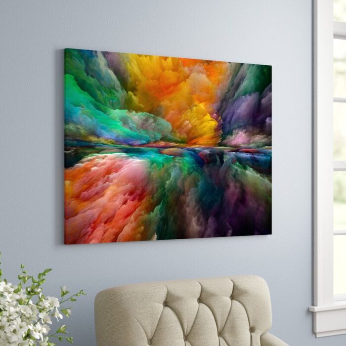 Gerard Colorful and Dark Gradient Clouds – Graphic Art on Canvas - Chic Decora