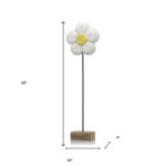 Gerlef 33″ Brown and Black Solid Wood Daisy Tabletop SculptureTall Daisy On Stand - Chic Decora