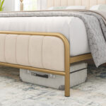 Gia Upholstered Platform Bed with Velvet Headboard - Chic Decora