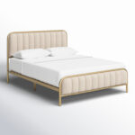 Gia Upholstered Platform Bed with Velvet Headboard - Chic Decora