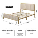 Gia Upholstered Platform Bed with Velvet Headboard - Chic Decora