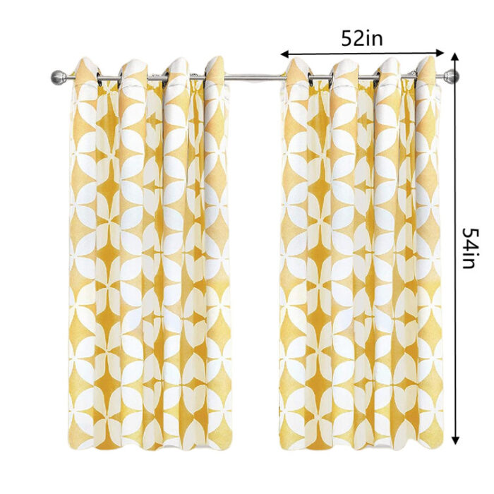 Gimenez Geometric Blackout Thermal Outdoor Grommet Curtain Panels (Set of 2) - Chic Decora