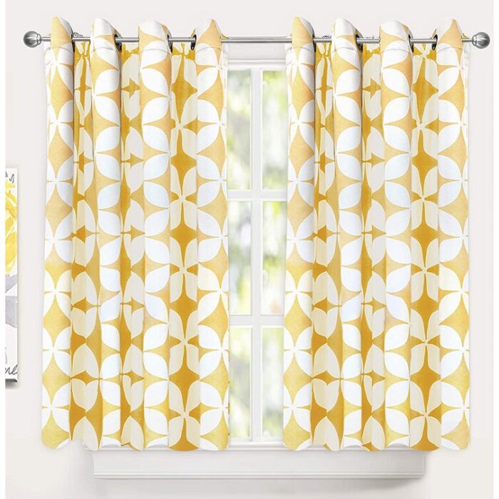 Gimenez Geometric Blackout Thermal Outdoor Grommet Curtain Panels (Set of 2) - Chic Decora