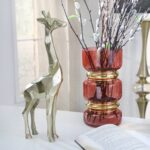 Giraffe Statue Contemporary Standing Aluminum Giraffe Figurine - Chic Decora