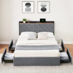 Gladesville Upholstered Metal Platform Storage Bed - Chic Decora