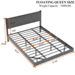 Glyniss Floating Upholstered Metal Platform Bed - Chic Decora